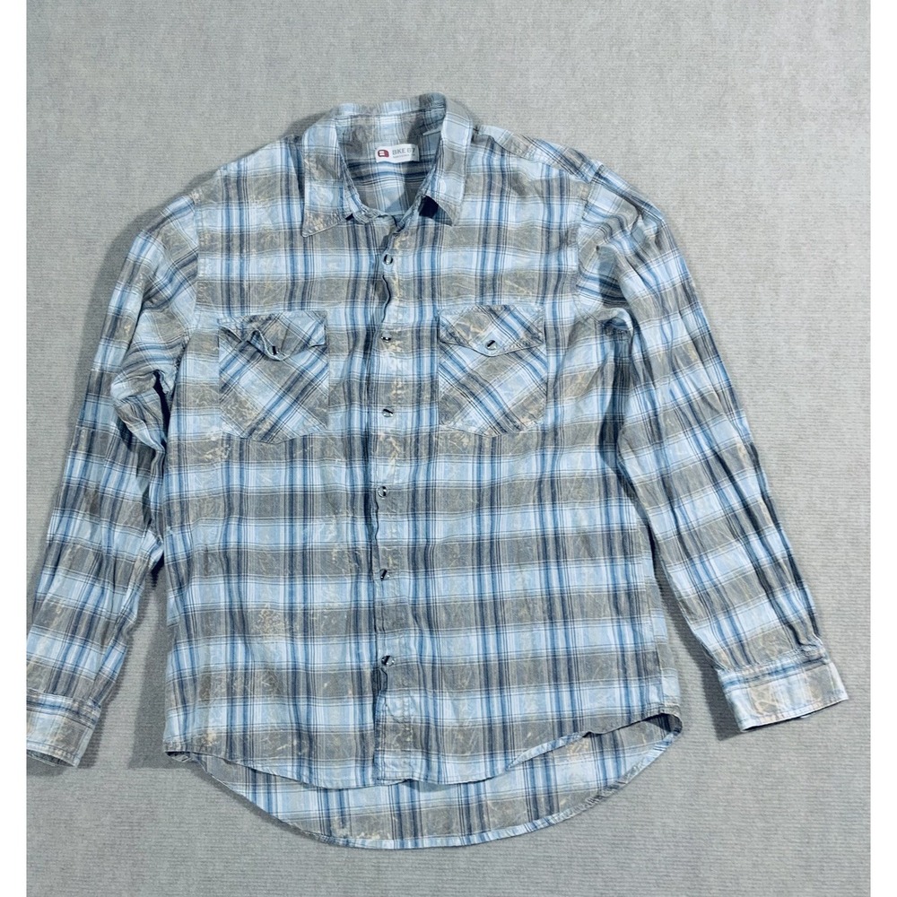 BKE Buckle Y2K Western Pearl Snaps Up Shirt Standard Long Sleeve Mens Sz M/L